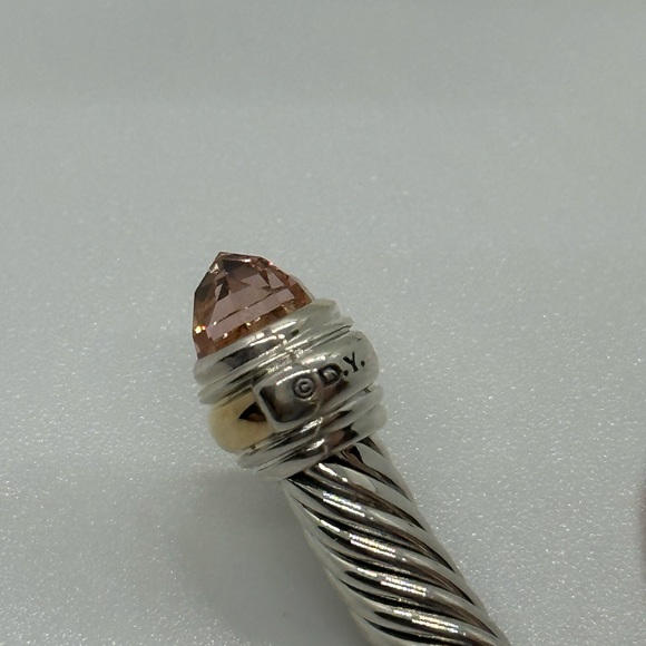 DAVID YURMAN 925 Silver Morganite
5 mm Cable Classic Cuff Bracel - Picture 5 of 11